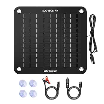 Amazon | ECO-WORTHY 12V 10W カーソーラーパネル ソーラー